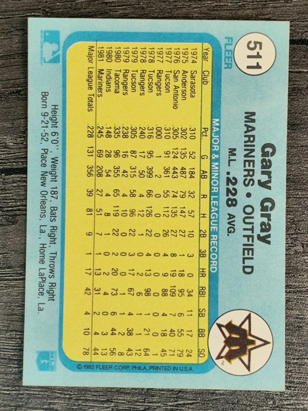 1982 Fleer #511 Gary Gray