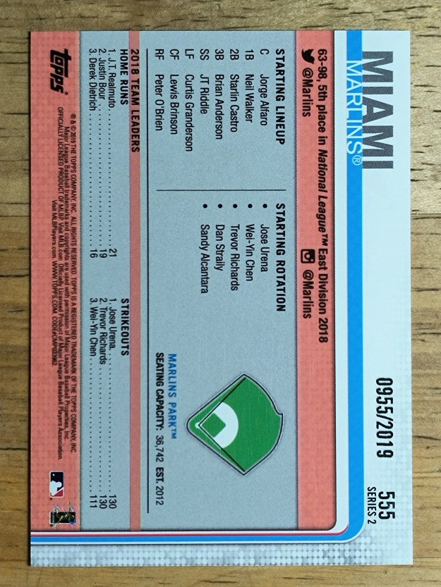 2019 Topps Gold #555 Marlins Park