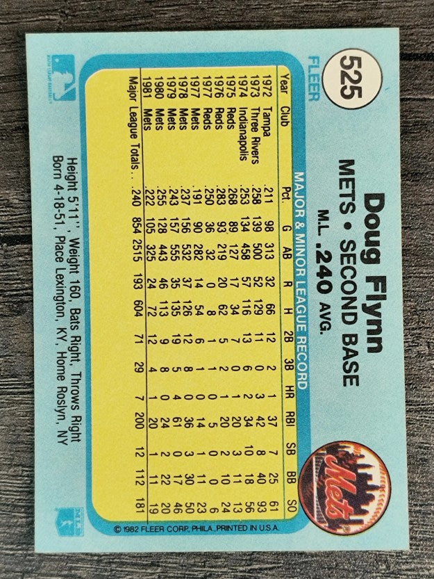 1982 Fleer #525 Doug Flynn