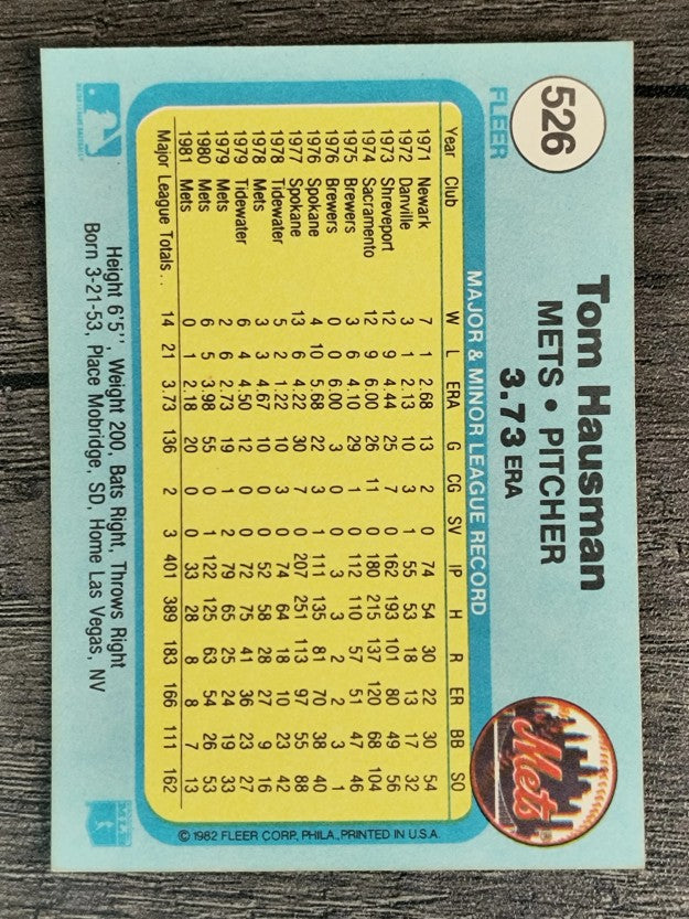 1982 Fleer #526 Tom Hausman