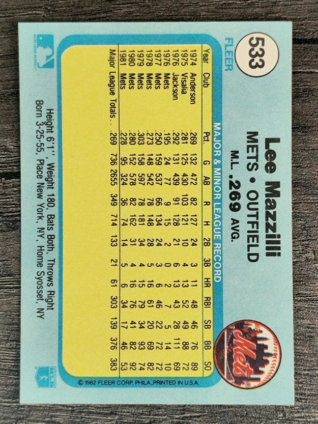 1982 Fleer #533 Lee Mazzilli