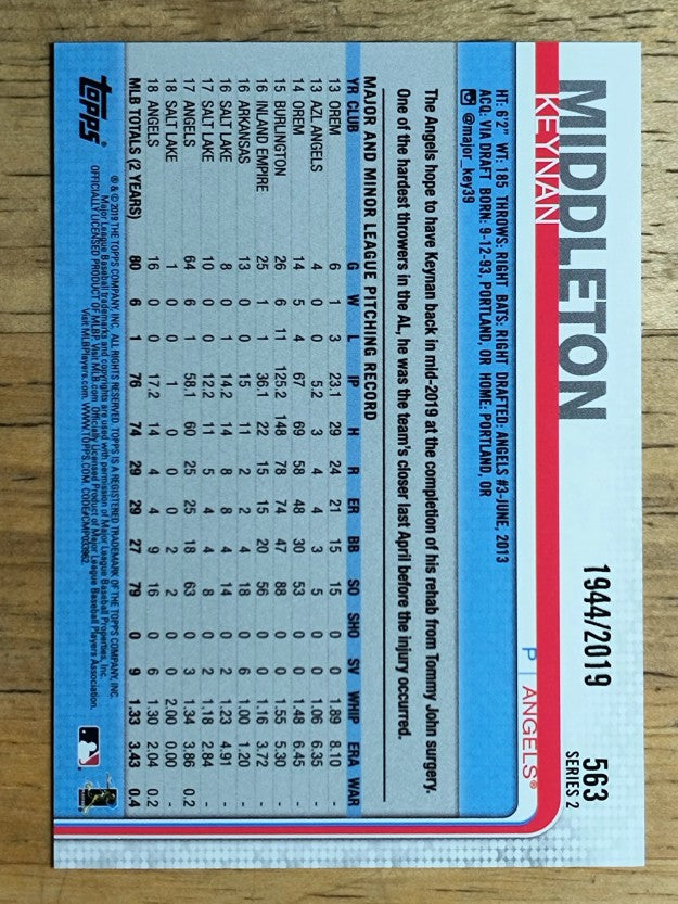 2019 Topps Gold #563 Keynan Middleton