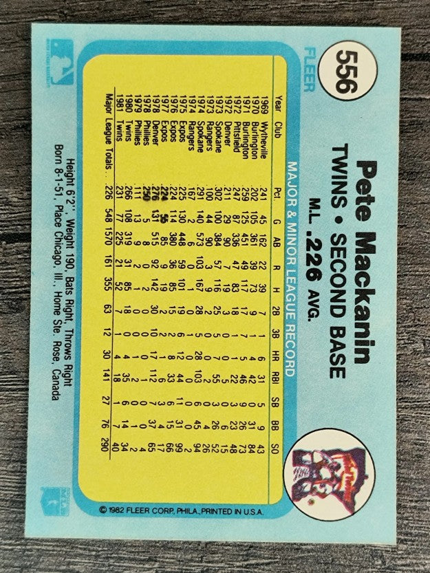 1982 Fleer #556 Pete Mackanin