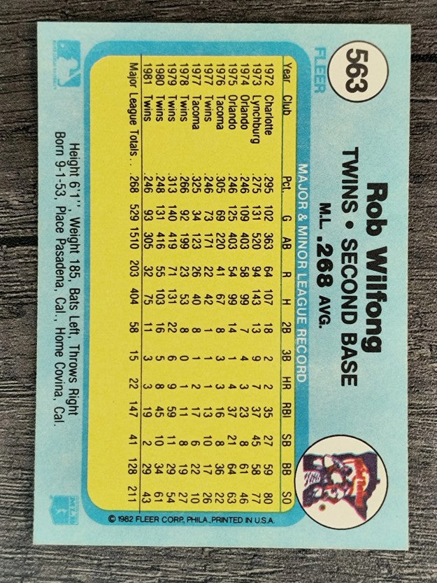 1982 Fleer #563 Rob Wilfong