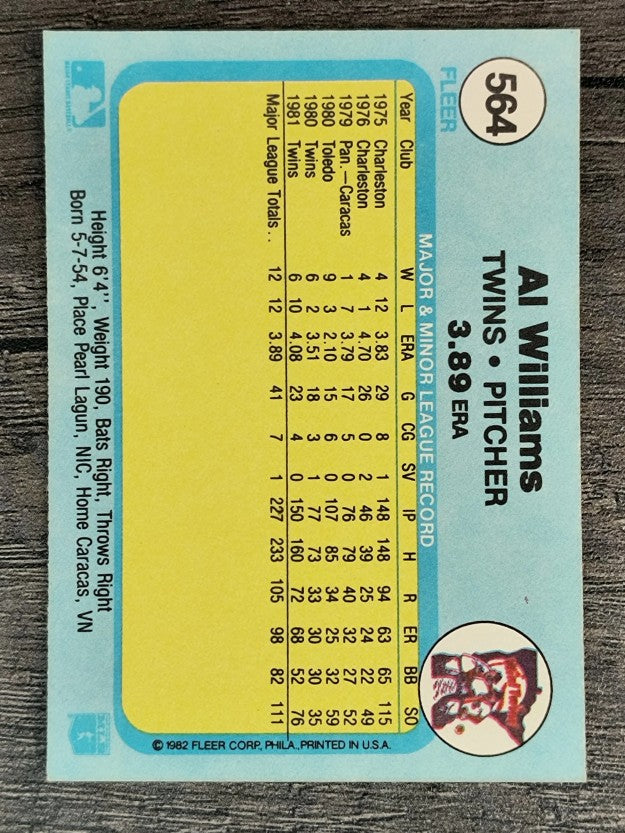 1982 Fleer #564 Al Williams