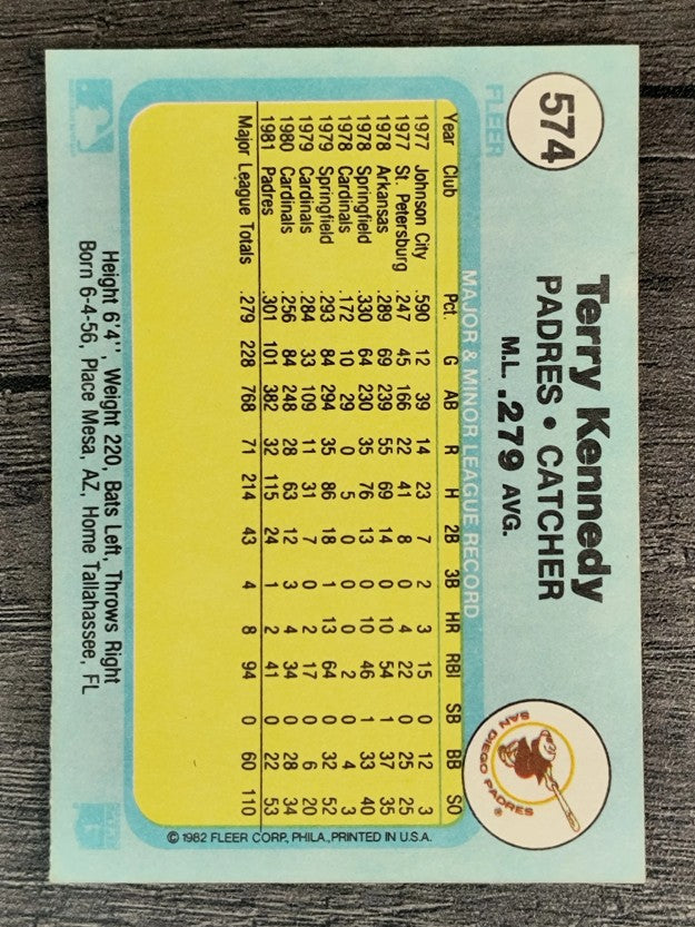 1982 Fleer #574 Terry Kennedy