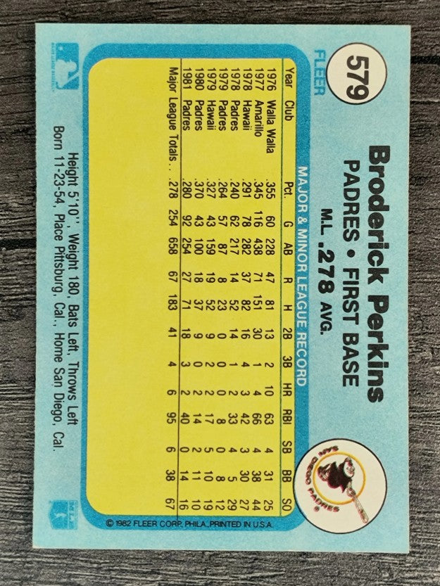 1982 Fleer #579 Broderick Perkins