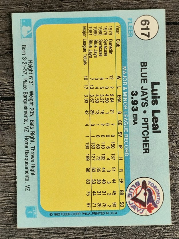 1982 Fleer #617 Luis Leal