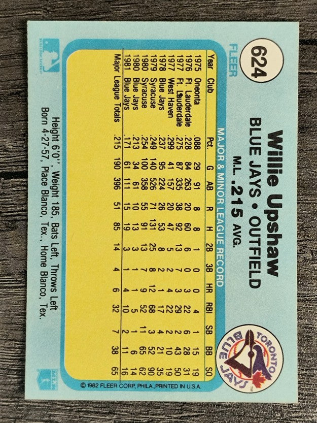 1982 Fleer #624 Willie Upshaw