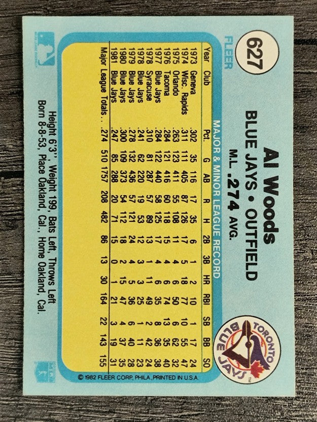1982 Fleer #627 Alvis Woods