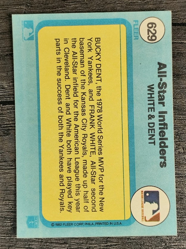 1982 Fleer #629 Frank White/Bucky Dent
