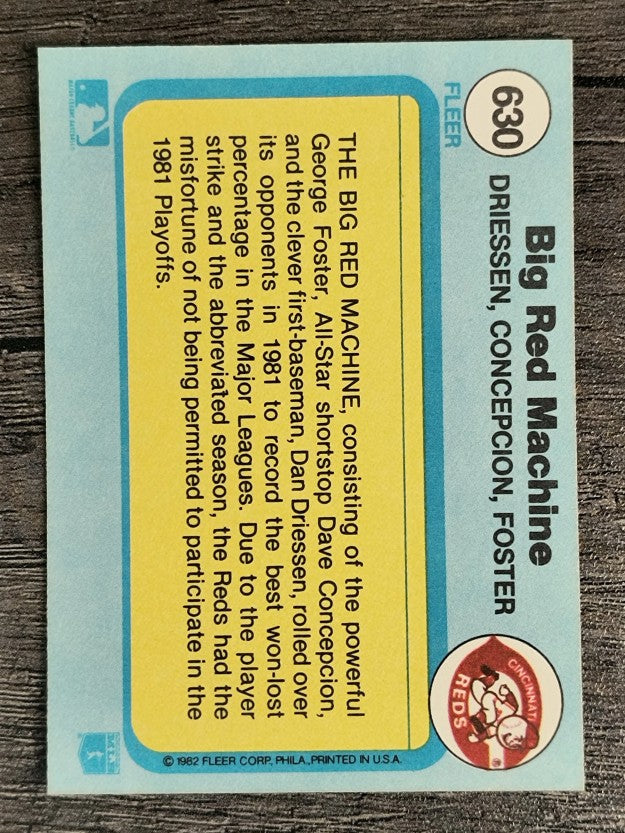1982 Fleer #630 Dan Driessen/Dave Concepcion/George Foster