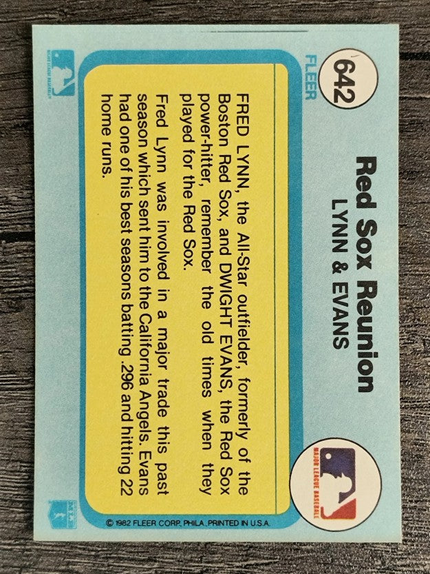 1982 Fleer #642 Fred Lynn/Dwight Evans
