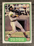 1982 Fleer #643 Rickey Henderson/Most Hits and Runs