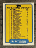 1982 Fleer #647 CL: Yankees/Dodgers