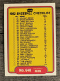 1982 Fleer #648 CL: A's/Reds