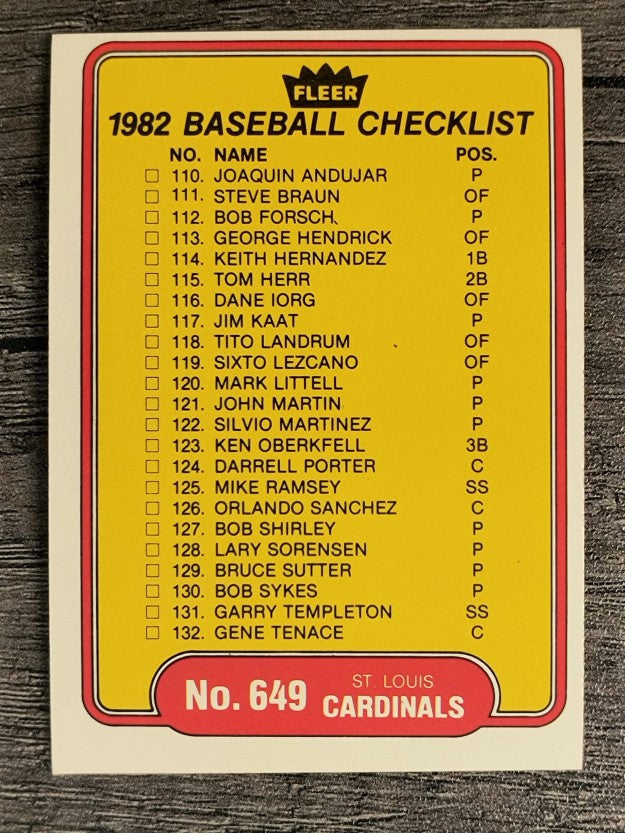 1982 Fleer #649 CL: Cards/Brewers