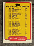 1982 Fleer #649 CL: Cards/Brewers