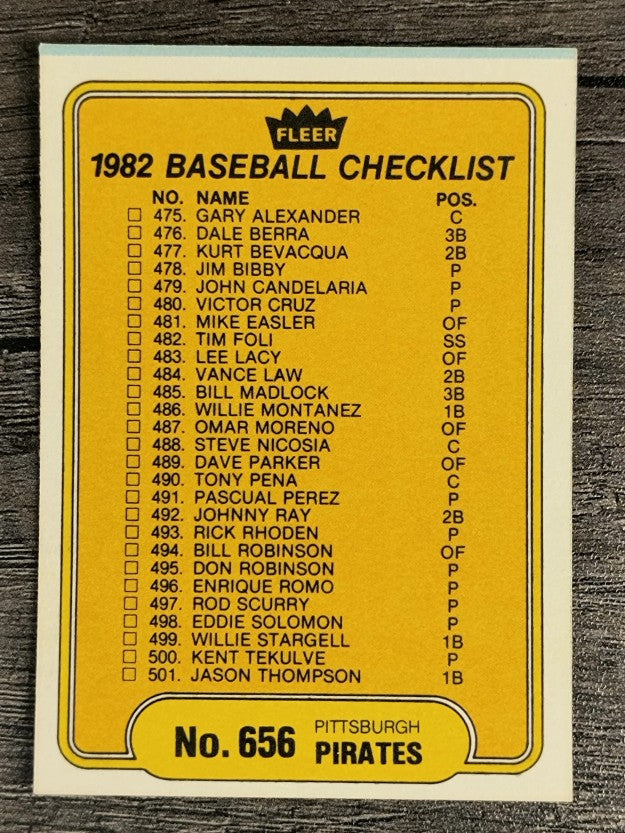 1982 Fleer #656 CL: Angels/Pirates