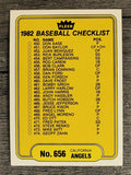 1982 Fleer #656 CL: Angels/Pirates