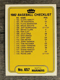 1982 Fleer #657 CL: Mariners/Mets