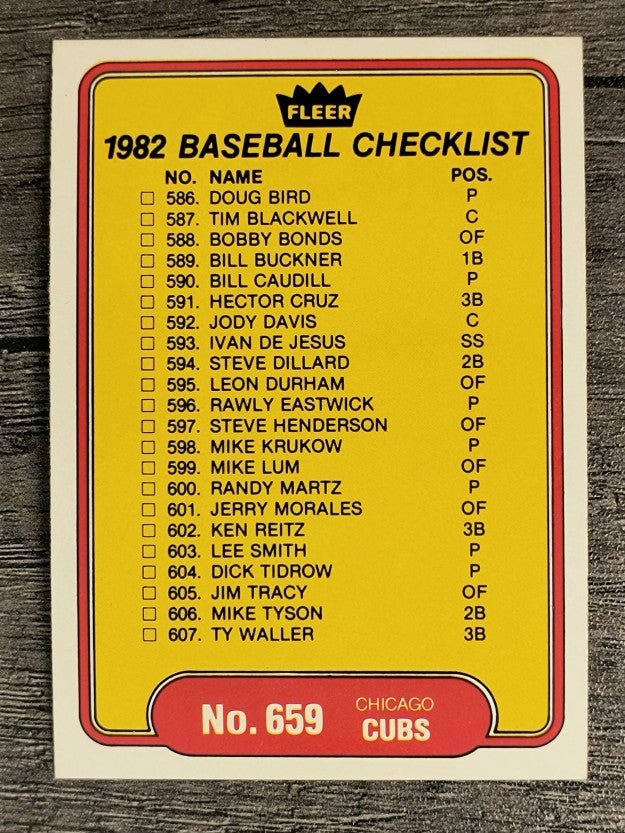 1982 Fleer #659 CL: Blue Jays/Cubs