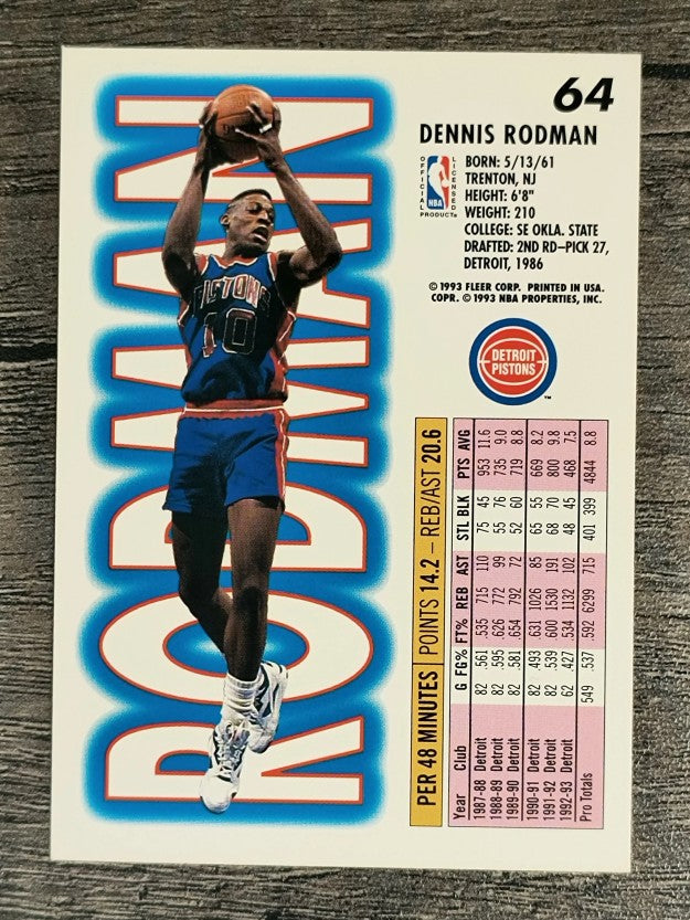 1993-94 Fleer #64 Dennis Rodman (NM)
