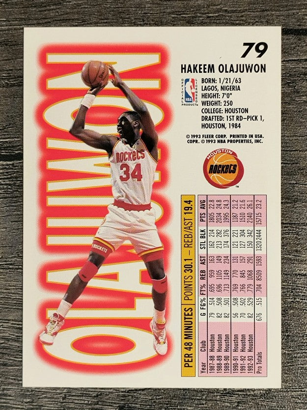 1993-94 Fleer #79 Hakeem Olajuwon (NM)