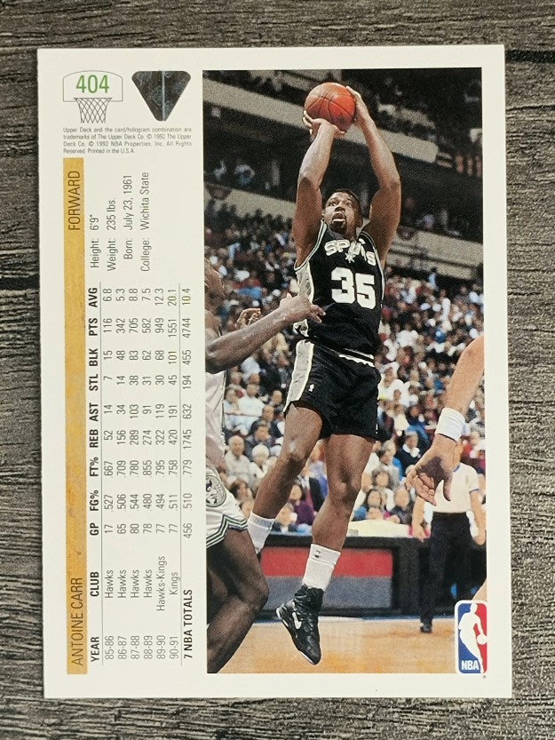 1991-92 Upper Deck #404 Antoine Carr