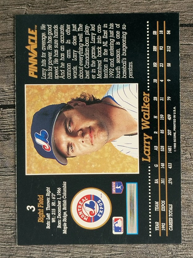 1993 Pinnacle #3 Larry Walker