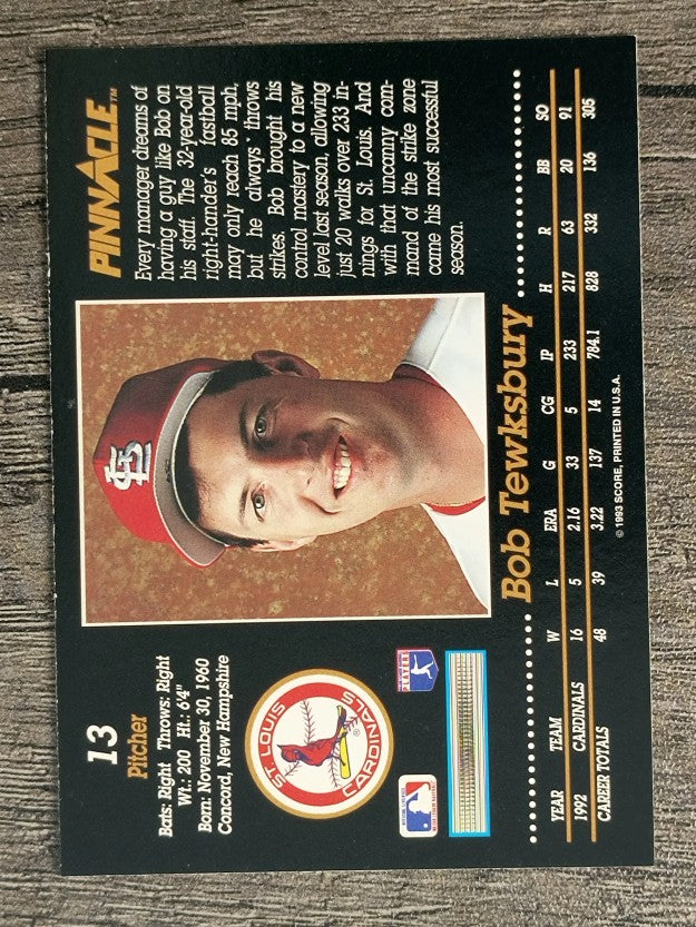 1993 Pinnacle #13 Bob Tewksbury