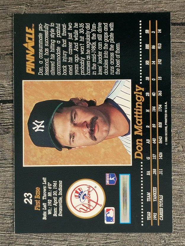 1993 Pinnacle #23 Don Mattingly