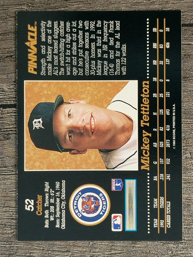 1993 Pinnacle #52 Mickey Tettleton
