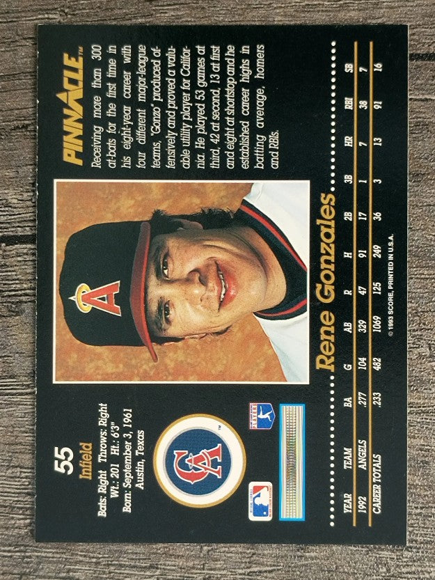 1993 Pinnacle #55 Rene Gonzales