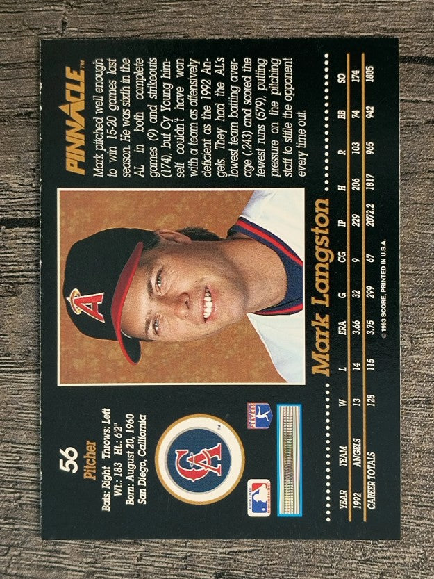 1993 Pinnacle #56 Mark Langston