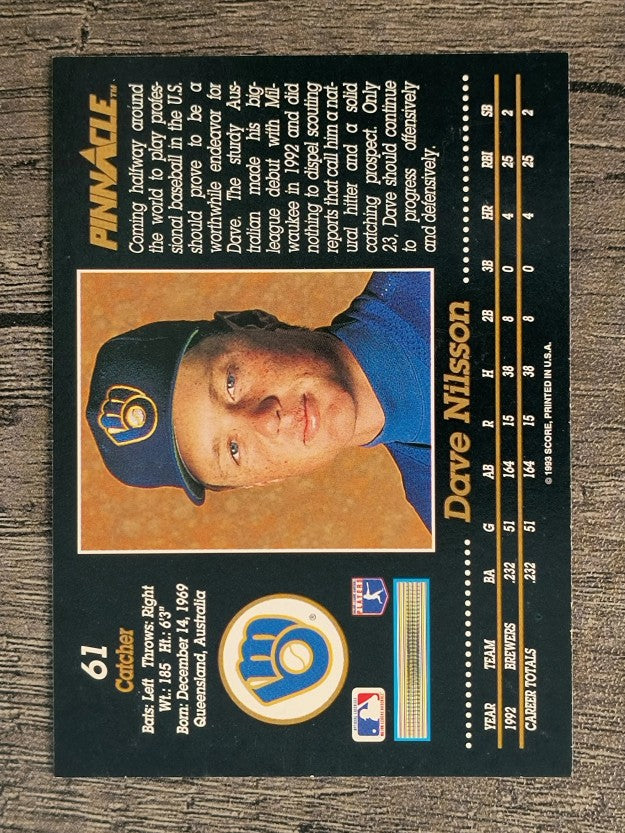 1993 Pinnacle #61 Dave Nilsson