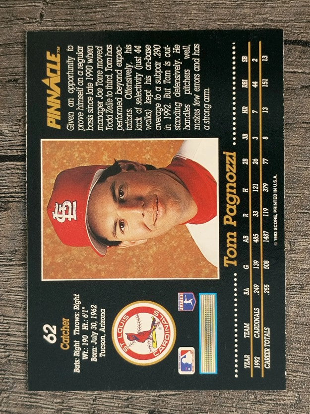 1993 Pinnacle #62 Tom Pagnozzi