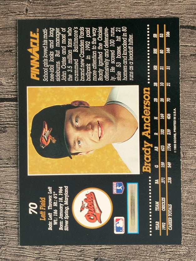 1993 Pinnacle #70 Brady Anderson