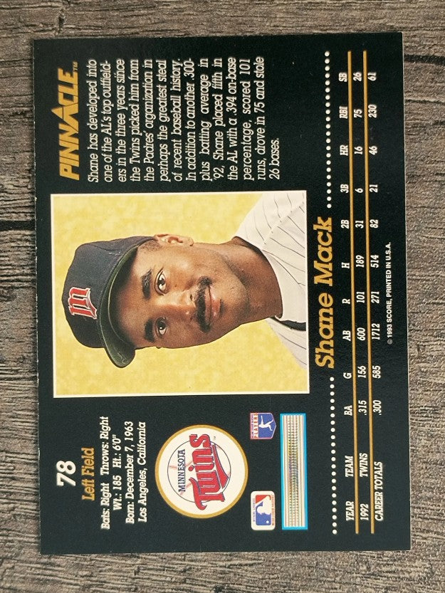 1993 Pinnacle #78 Shane Mack