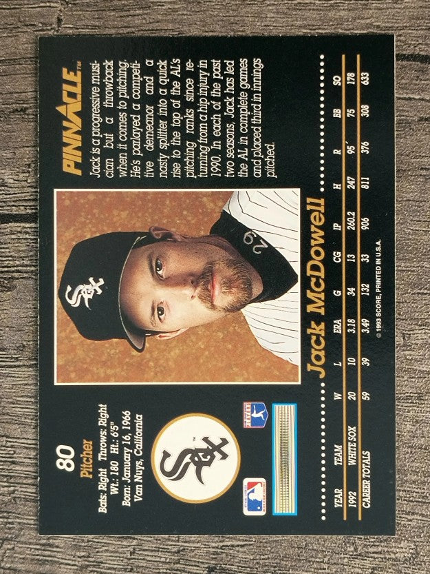 1993 Pinnacle #80 Jack McDowell