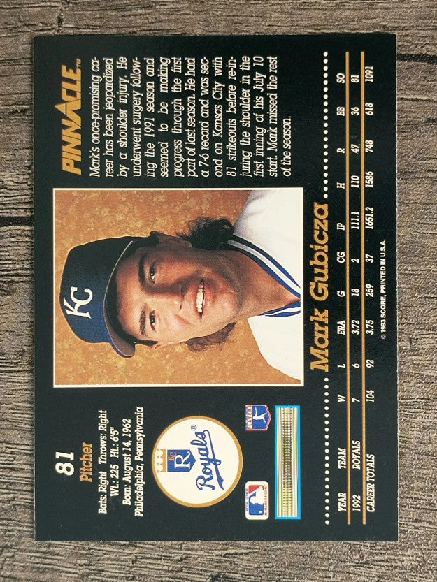 1993 Pinnacle #81 Mark Gubicza