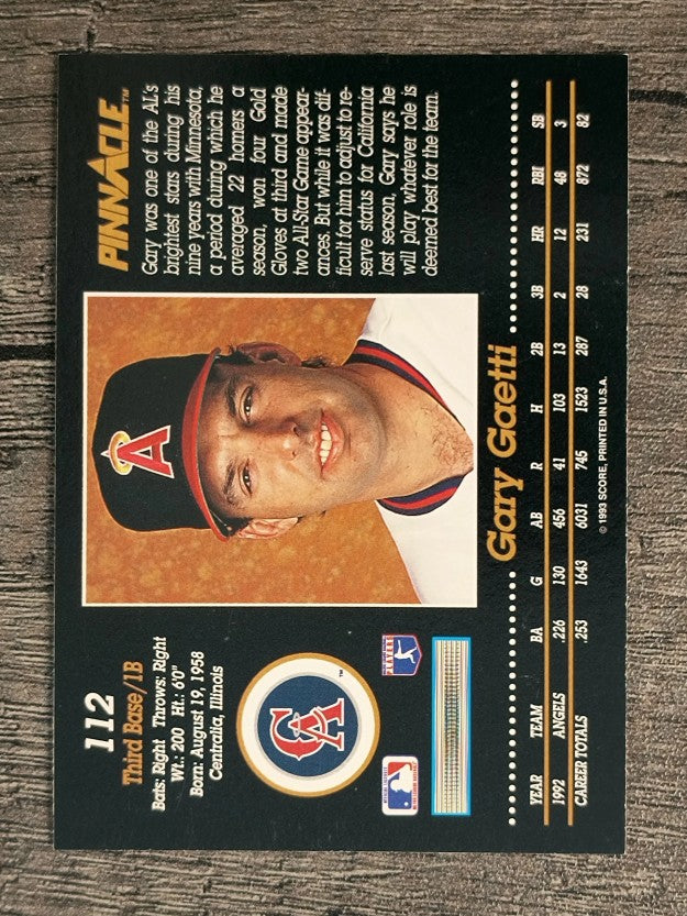 1993 Pinnacle #112 Gary Gaetti