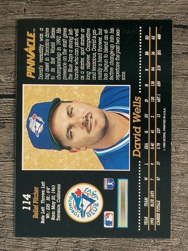1993 Pinnacle #114 David Wells