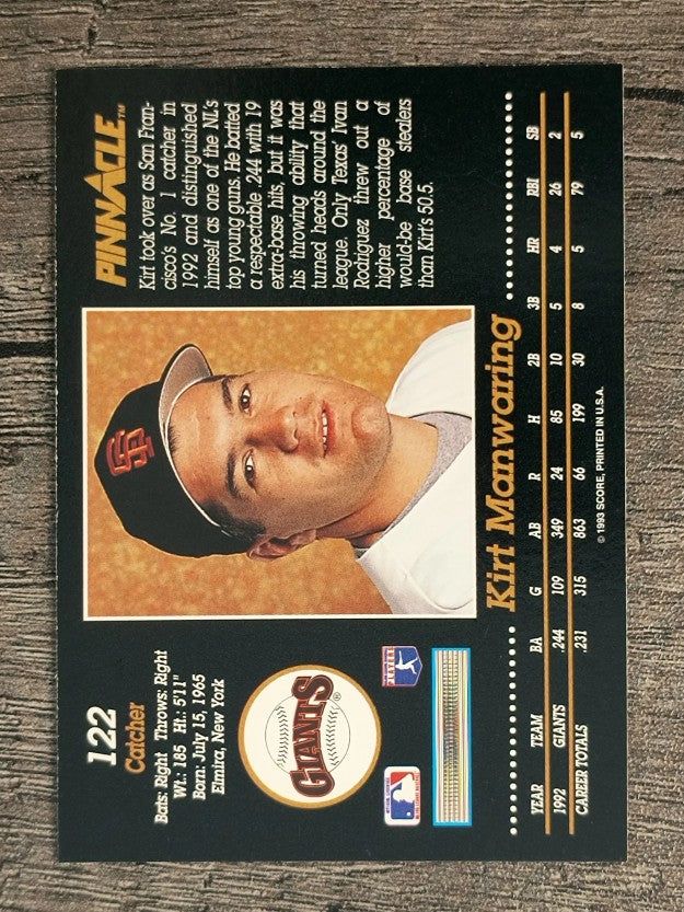 1993 Pinnacle #122 Kirt Manwaring