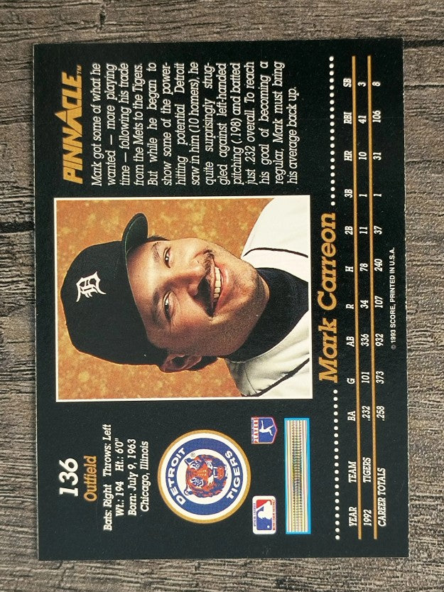 1993 Pinnacle #136 Mark Carreon
