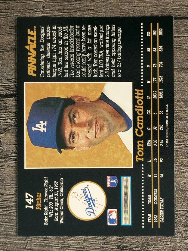 1993 Pinnacle #147 Tom Candiotti