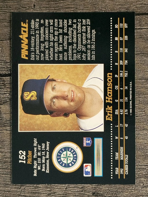 1993 Pinnacle #152 Erik Hanson