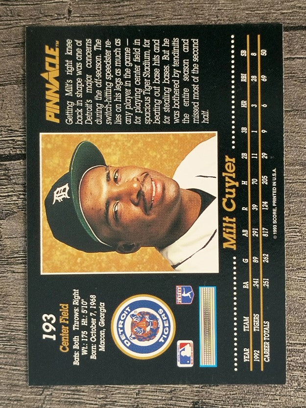 1993 Pinnacle #193 Milt Cuyler
