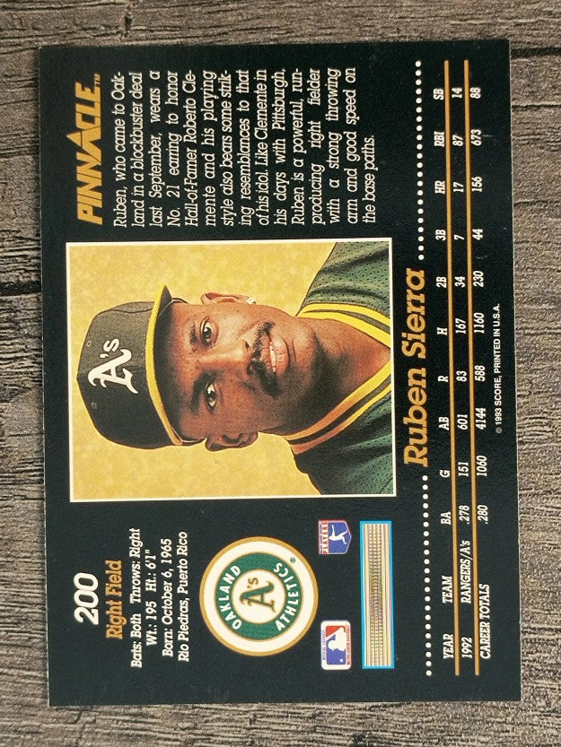 1993 Pinnacle #200 Ruben Sierra