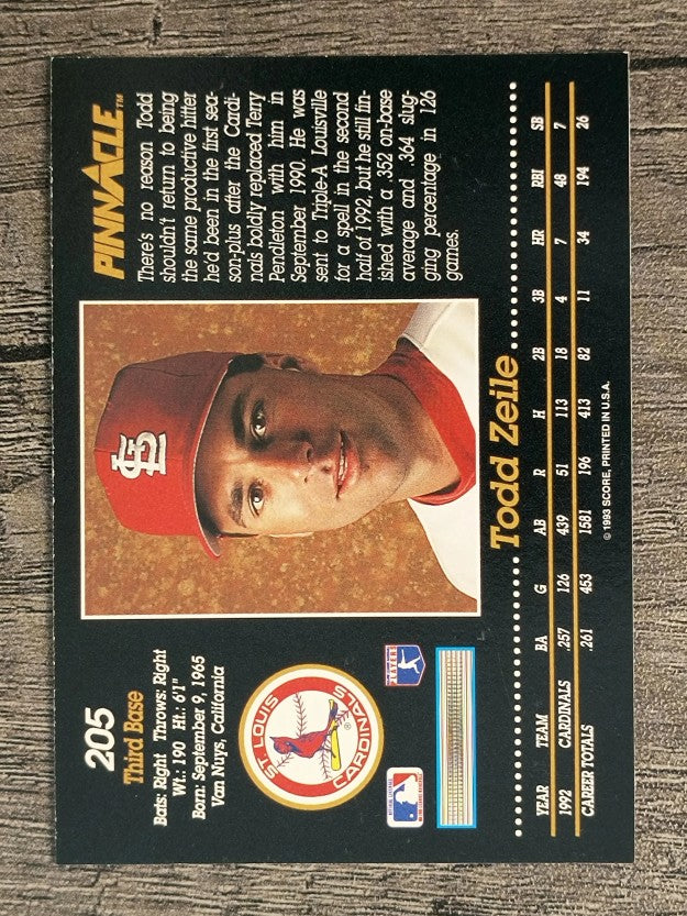 1993 Pinnacle #205 Todd Zeile